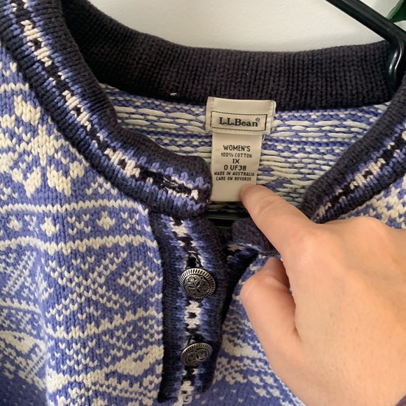 Vintage Eddie Bauer Front 1/2 Clasp Fair Isle‎ Pullover Knitted Sweater. … - Picture 9 of 11